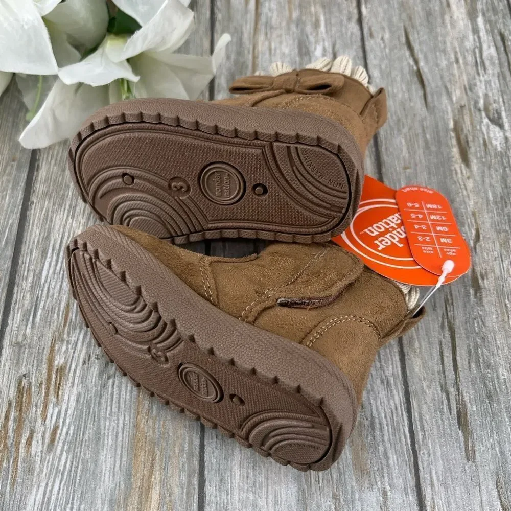 Baby Girls Faux Fur Shearing Boots Shoes Size 3
